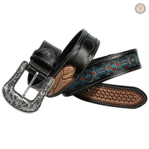 Accessoire western en cuir pour femme, large et élégant