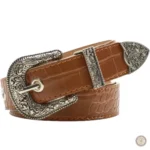 Ceinture femme style western en cuir