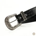 Ceinture en cuir pour femme, teinte cognac