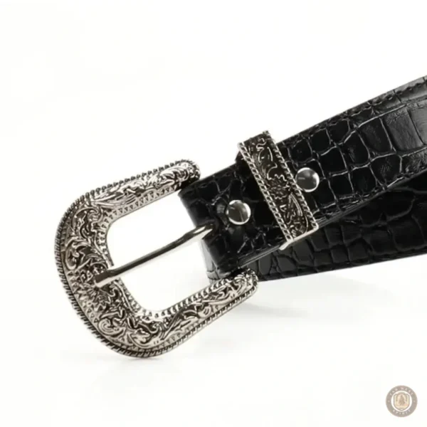 Ceinture en cuir pour femme, teinte cognac