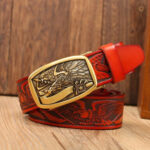 Ceinture gravée au style western pour homme