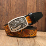 Ceinture homme en cuir avec design cowboy