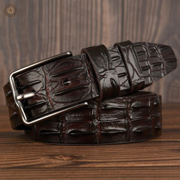 Accessoire western en cuir crocodile pour homme