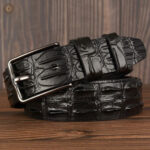 Ceinture élégante homme, motif crocodile, style western