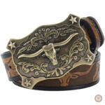 Ceinture western masculine en cuir