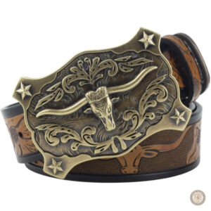 Ceinture western masculine en cuir