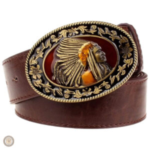 Ceinture Cowboy Indian en cuir véritable
