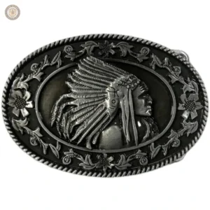 Boucle de ceinture chef indien en style western