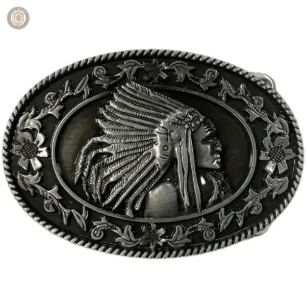 Boucle de ceinture chef indien en style western