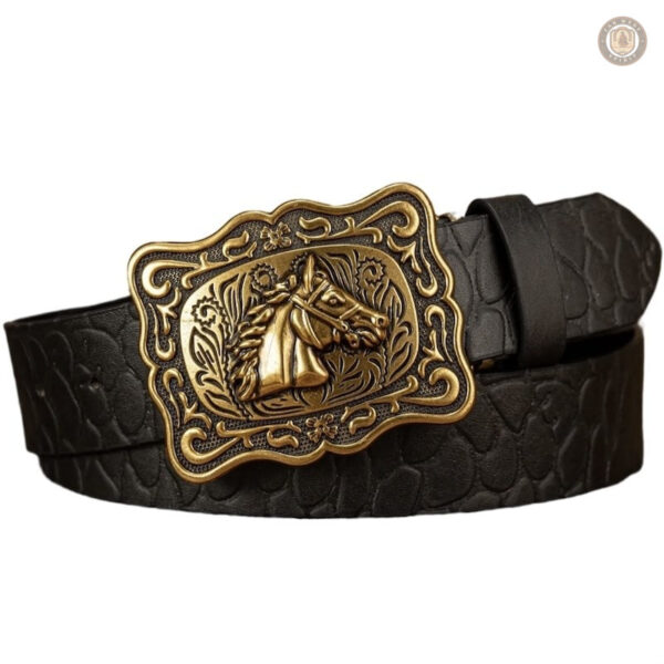 Ceinture Western Noire Femme en cuir élégant