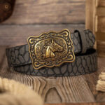 Accessoire mode féminin, ceinture western noire