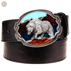 Ceinture western homme avec motif ours