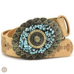 Ceinture western femme avec motif floral élégant