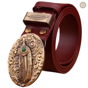 Ceinture en cuir dorée style western pour femme