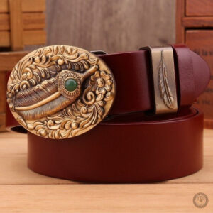 Accessoire mode femme en cuir doré, style western