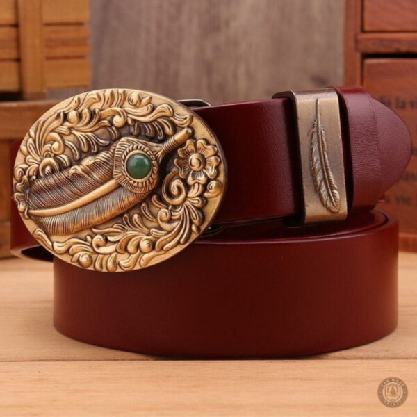 Accessoire mode femme en cuir doré, style western