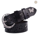 Ceinture en cuir perforé au style western