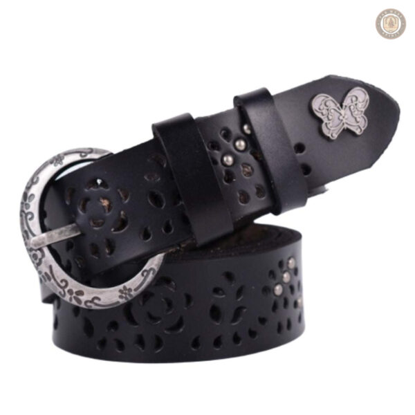 Ceinture en cuir perforé au style western