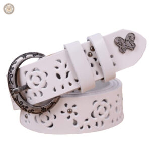 Ceinture femme avec design perforé et western