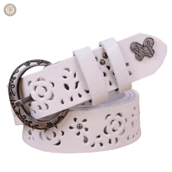 Ceinture femme avec design perforé et western