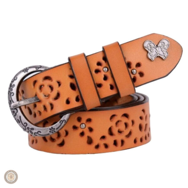 Cuir perforé, ceinture tendance pour femmes western
