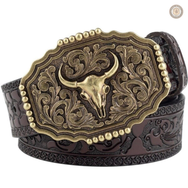 Ceinture style western avec motifs mexicains