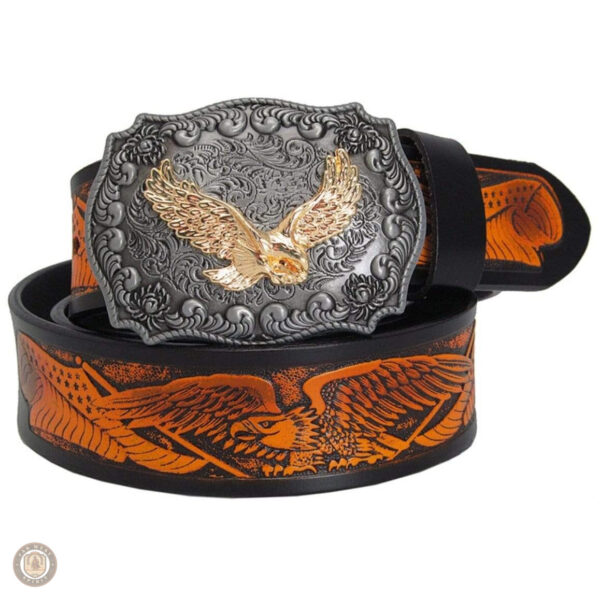 Ceinture Western en cuir noir pour femme