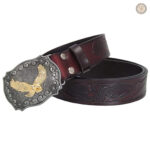 Ceinture féminine au style western en cuir noir