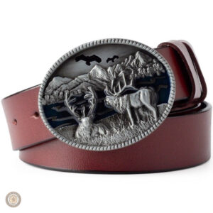 Ceinture en cuir rouge pour style western