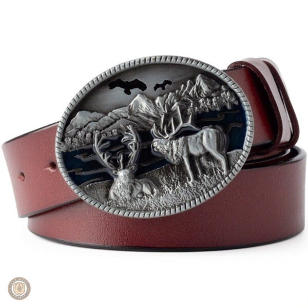 Ceinture en cuir rouge pour style western