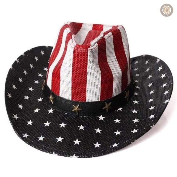 Chapeau cowboy USA avec large bord pour protection