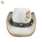 Chapeau de cowboy blanc, idéal pour les événements en plein air