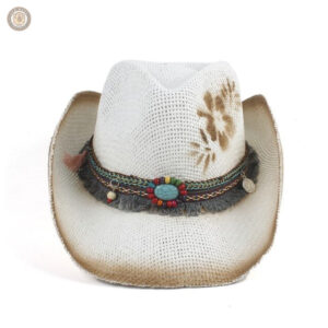 Chapeau de cowboy blanc, idéal pour les événements en plein air
