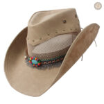 Chapeau cowboy en cuir pour femme