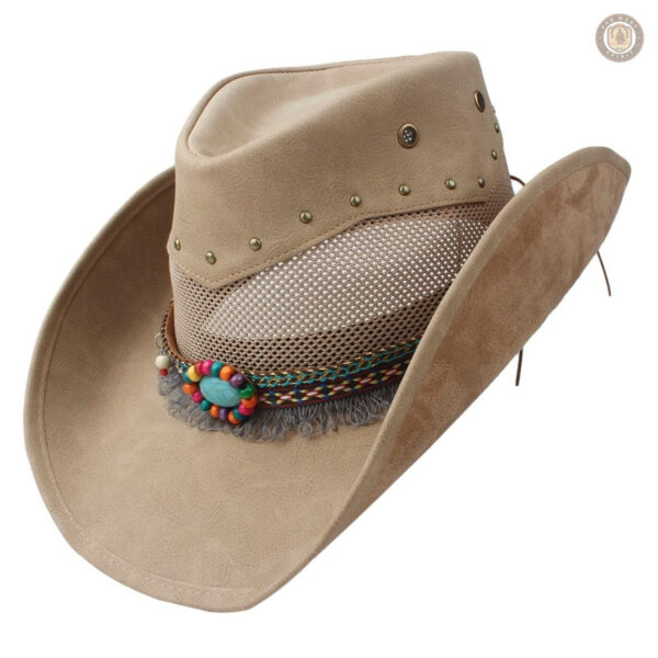 Chapeau cowboy en cuir pour femme