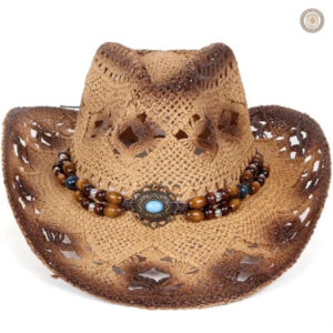 Chapeau de cowboy en cuir, style western élégant