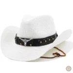 Chapeau de cowboy blanc pour homme, style classique et élégant