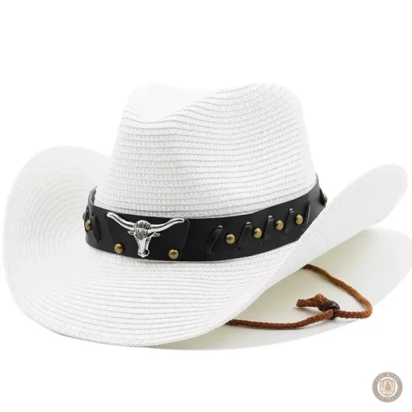 Chapeau de cowboy blanc pour homme, style classique et élégant