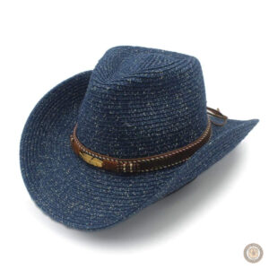 Chapeau de cowboy bleu élégant et stylé