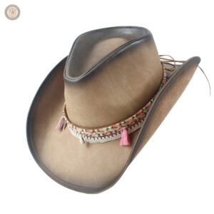 Chapeau de style cowboy en couleur camel