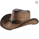 Chapeau de cowboy bi-color en cuir pour homme