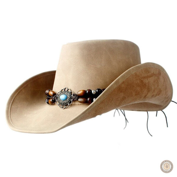 Chapeau cowboy en cuir pour femme