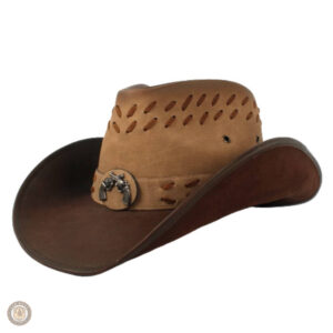 Chapeau cowboy homme en cuir, style classique et authentique