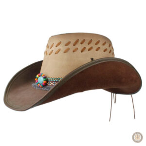 Chapeau cowboy cuir marron pour femme