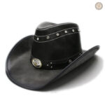 Chapeau de cowboy en cuir pour homme