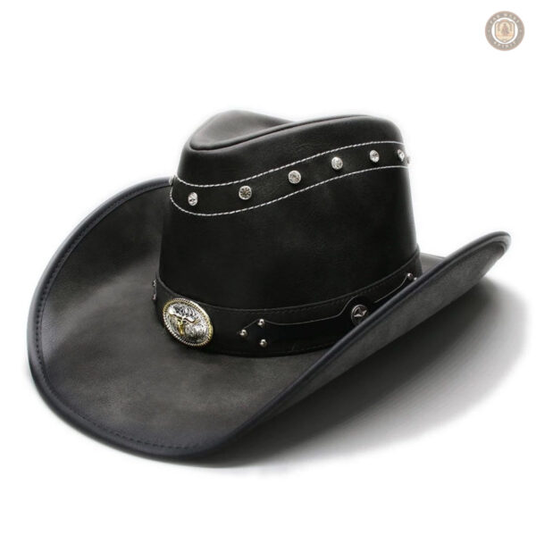 Chapeau de cowboy en cuir pour homme