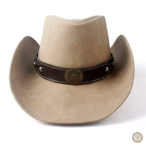 Chapeau de cowboy en cuir, idéal pour les amateurs de rodéo