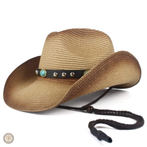 Chapeau cowboy en paille pour femme, style décontracté