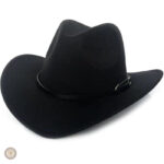 Chapeau cowboy en feutre noir élégant