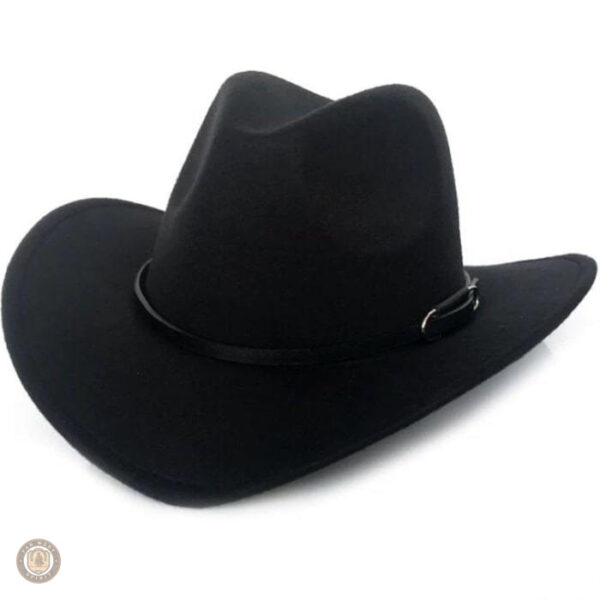 Chapeau cowboy en feutre noir élégant